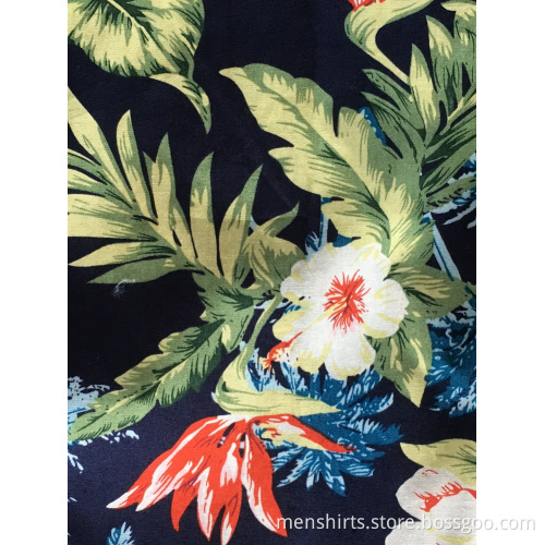Men Cotton Printing Hawaii Shirt
